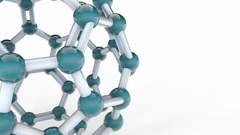 Structure moléculaire symbolisant un réseau blockchain ou une architecture décentralisée