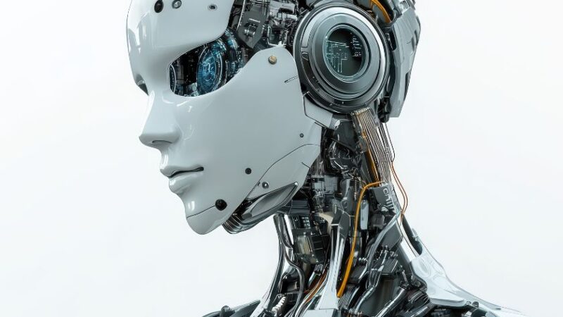 Robot humanoïde futuriste doté de composants mécaniques et électroniques sophistiqués