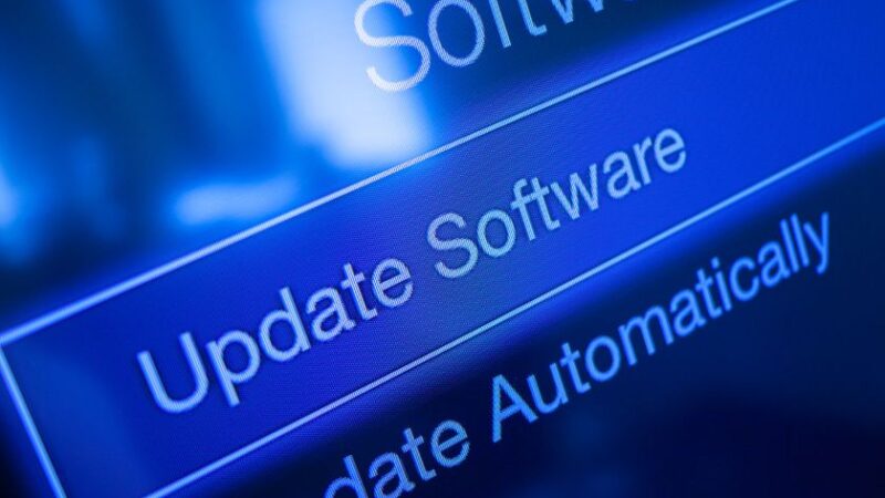 Écran dordinateur affichant loption Update Software pour mise à jour logicielle